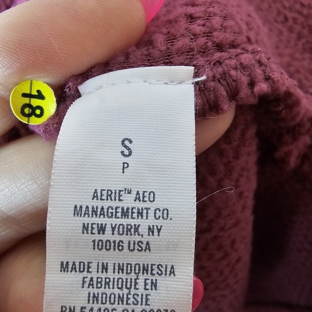 aerie Women's Pink Sherpa Fleece Jacket Size Small / Petite - Picture 4 of 8